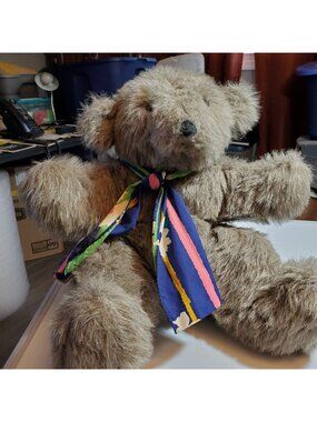 Mohair Type Teddy  Bear with Scarf